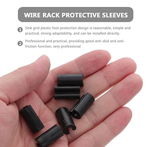 DOITOOL Rubber Feet for Sink Grid Sink Protectors: 100Pcs Kitchen Sink Wire Rack Feet Rubber Wire Bumper Replacement Parts for Kitchen Rack Black 4.8MM