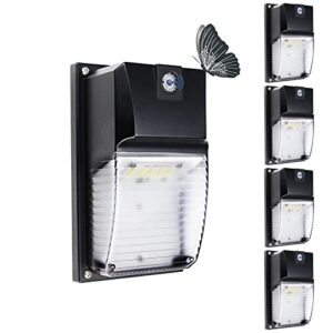 ltblight 4 pack 18w led wall pack light fixture with dusk-to-dawn photocell sensor, 1980lm 5000k wall mount lighting, 60-100w hid/hps replacement, ip65 waterproof outdoor patio porch lights