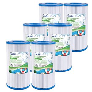 puroflo pool filter type a or c 29000e/59900e summer waves a/c filter for above ground pools, a/c pool filter for intex easy set pool, type a/c pool filter cartridge, 6 pack