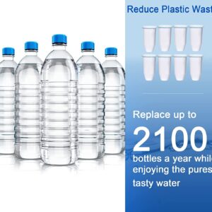 Zeroliquid ZR-017 Water Filter Replacement for Water Pitchers and Dispensers, Advanced 6-Stage Filter to Remove 99.9% Lead, Chlorine, Fluoride, Heavy Metals, BPA Free (8 Pack)