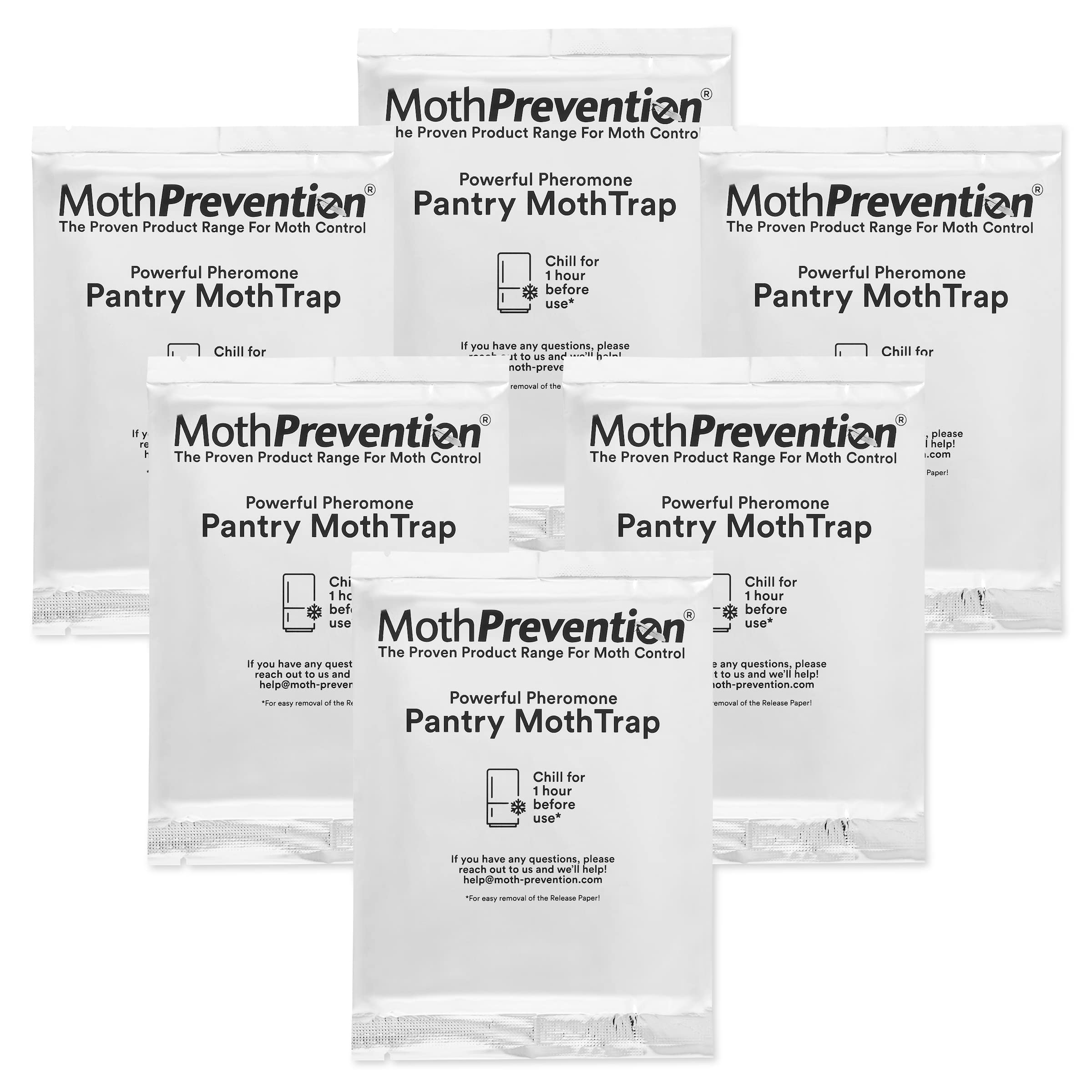 MothPrevention Powerful Pantry Moth Traps Pack of 6 | Moth Killer with Pheromones | Kitchen Moth Trap for Your Home | Maximum Pheromone Dispersal | No Odor