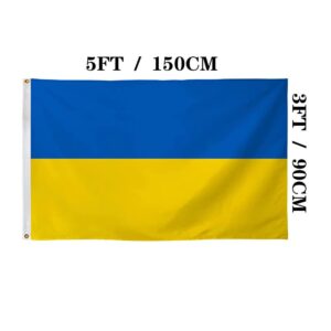 Jayus Double Sided Ukraine Flag 3x5 Outdoor- Heavy Duty Polyester Ukrainian National Flags Banners with Vivid Brass Grommets