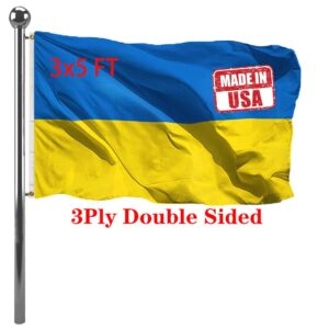 jayus double sided ukraine flag 3x5 outdoor- heavy duty polyester ukrainian national flags banners with vivid brass grommets