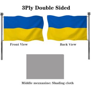 Jayus Double Sided Ukraine Flag 3x5 Outdoor- Heavy Duty Polyester Ukrainian National Flags Banners with Vivid Brass Grommets
