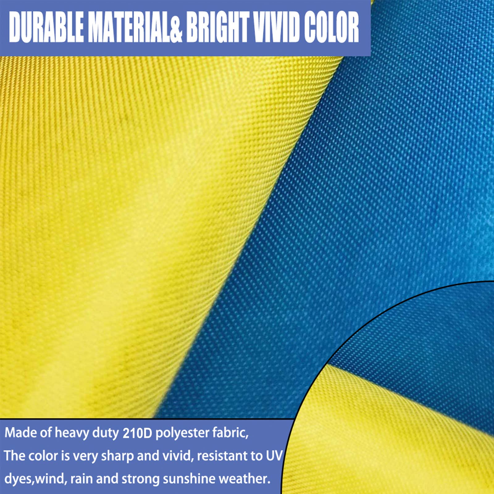 Double Sided Ukraine Flag 2x3 ft Outdoor- Ukrainian National Flags Heavy Duty 210D Polyester with Brass Grommets