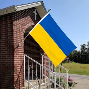 Double Sided Ukraine Flag 2x3 ft Outdoor- Ukrainian National Flags Heavy Duty 210D Polyester with Brass Grommets