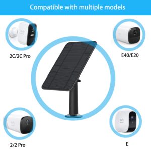 4W 5V Solar Panel Compatible with Eufycam, Includes Secure Wall Mount, IP65 Weatherproof,13.1ft Power Cable（2Pack
