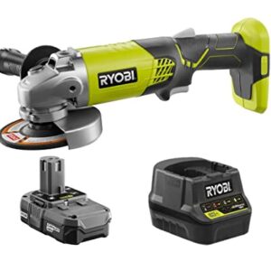 RYOBI 18-Volt 4-1/2" Angle Grinder Tool P421 + (1) Battery + Charger (Bulk Packaged)