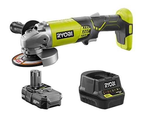 RYOBI 18-Volt 4-1/2" Angle Grinder Tool P421 + (1) Battery + Charger (Bulk Packaged)