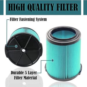 5-Layer Replacement Vacuum Filter VF6000 Compatible with Ridgid Wet/Dry Shop Vac 5-20 Gallon Vacuums WD5500 WD0671 WD6425 WD7000 WD1280 WD1851 WD1680 WD1956 RV2400A 1400RV RV2600B