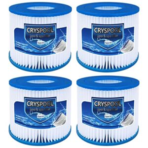 cryspool vi spa filters replacements for type vi, lazy-z-spa, 90352e coleman saluspa hot tub filter, 4 pack