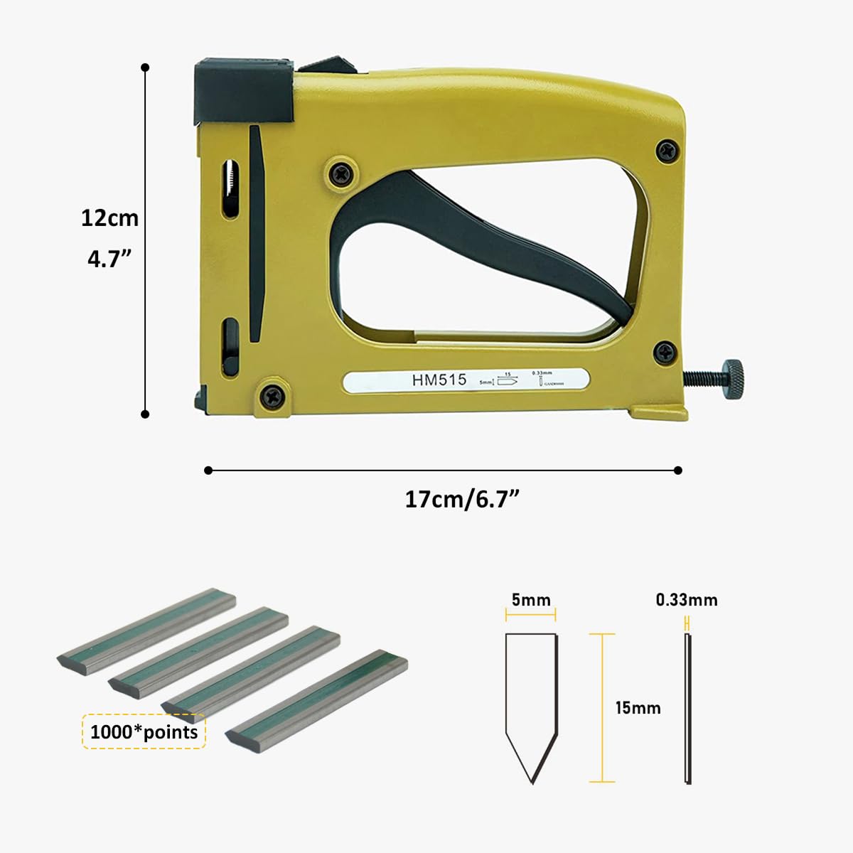 QUTUNI Point Driver for Picture Framing, Picture Frame Stapler Framing Point Driver with 1000 Points for Artist Framing Paintings and Pictures