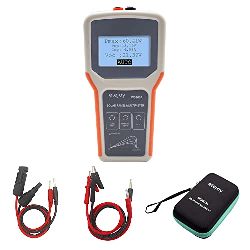 LeTkingok Photovoltaic Panel Multimeter Solar Panel MPPT Tester Smart MPPT Solar Panel Multimeter VOC Testing Power Meter LCD Display (EL400B)