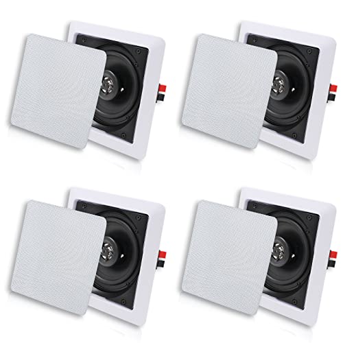 Herdio Bluetooth Ceiling Speakers, 320W 5.25 Inch Flush Mount in Wall Speakers Surround Sound System, Perfect for Home Theater, TV, Bathroom, White, 2 Pairs