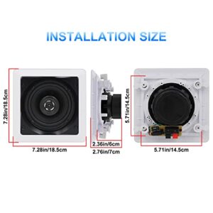 Herdio Bluetooth Ceiling Speakers, 320W 5.25 Inch Flush Mount in Wall Speakers Surround Sound System, Perfect for Home Theater, TV, Bathroom, White, 2 Pairs