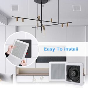 Herdio Bluetooth Ceiling Speakers, 320W 5.25 Inch Flush Mount in Wall Speakers Surround Sound System, Perfect for Home Theater, TV, Bathroom, White, 2 Pairs