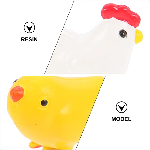 12pcs Hen Chick Ornament Micro Landscape Chicken Micro Landscape Animal Easter Chickens Easter Chicken Statue Toy Chicks Resin Mini Hen Ornaments Micro Scene Decorations Artificial