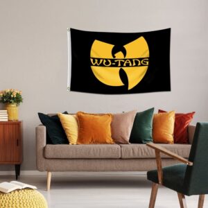 DecrPlus Wu Tang Banner Flag - 3x5ft/150*90cm (HD Printing, Durable 150D Polyester for Garage Man Cave with Metal Grommet