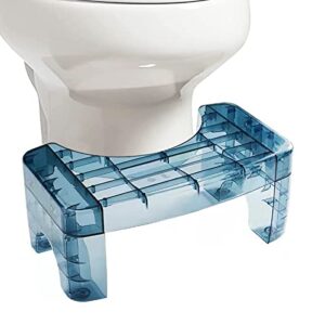 Toilet Stool for Adults, Acrylic Sitting Posture Foot Stool, Poop Stool - Blue…