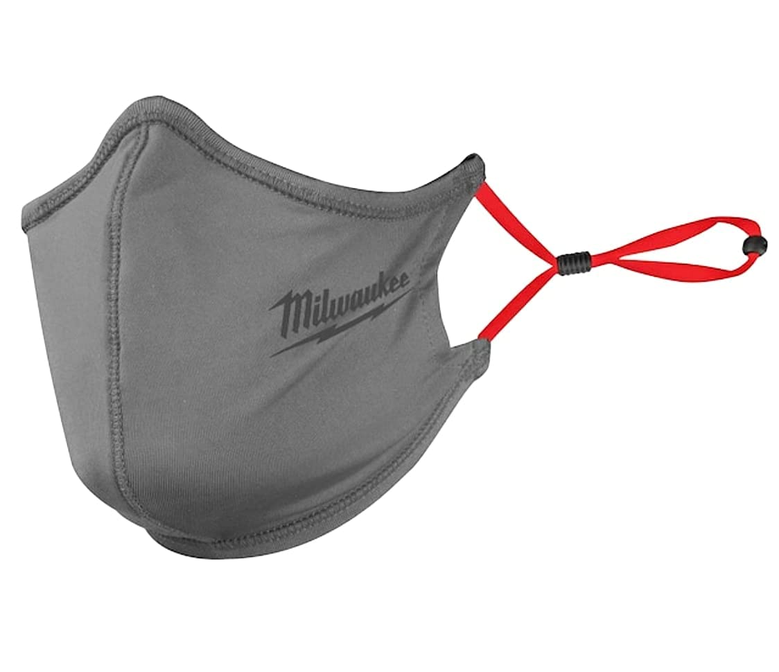 3 PACK Milwaukee 2-Layer Performance Face Mask —One Size (Grey)