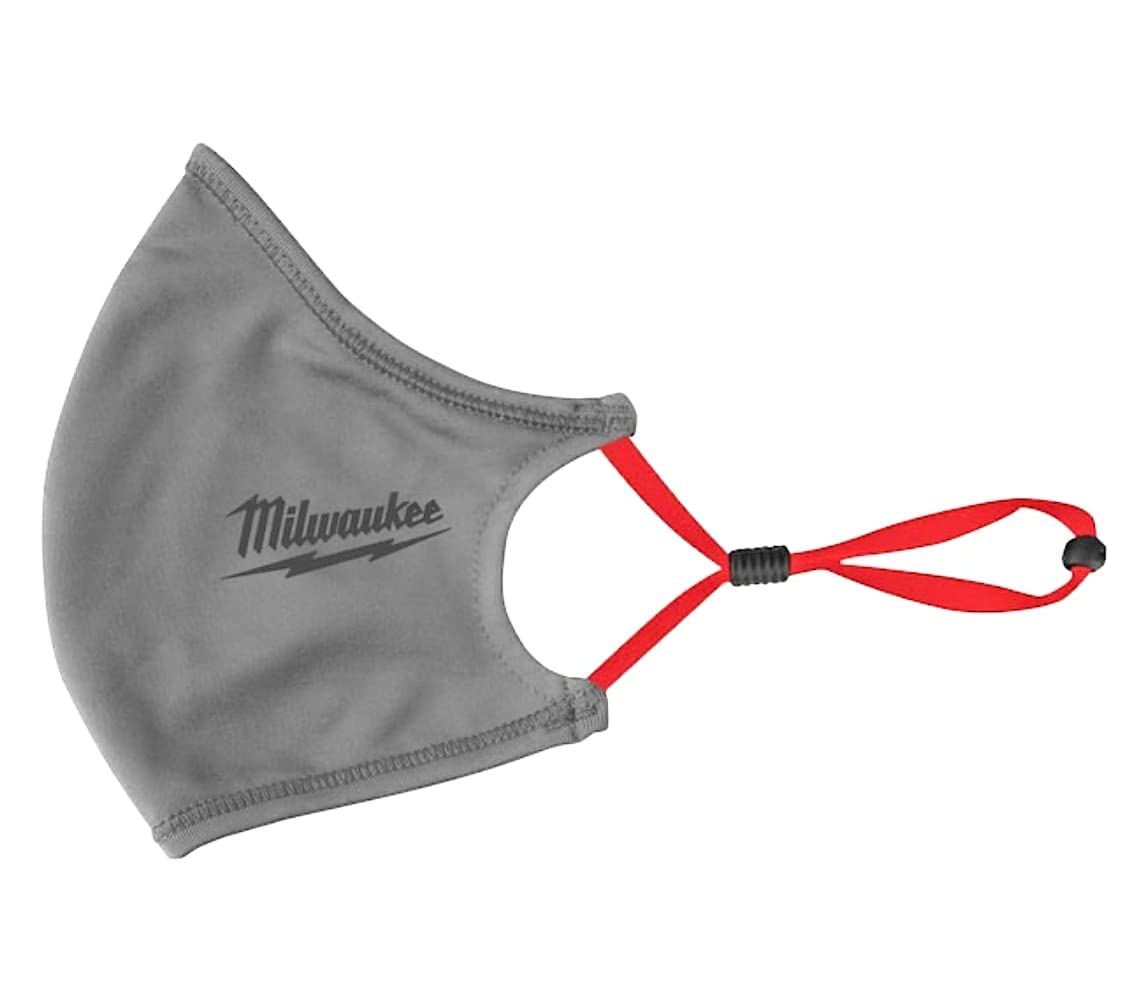 3 PACK Milwaukee 2-Layer Performance Face Mask —One Size (Grey)