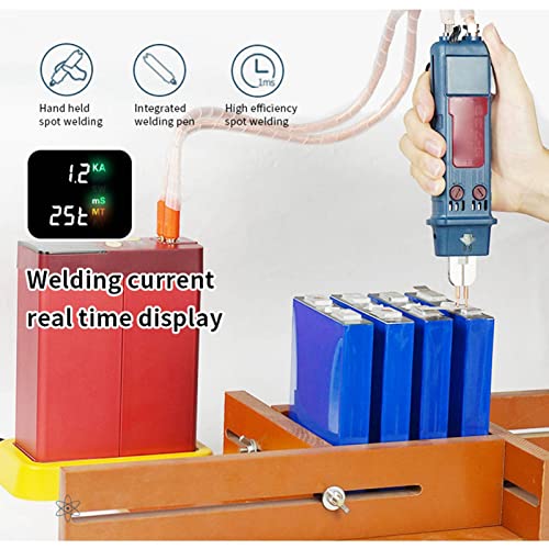 Adjustable Pulse Spot Welder, Aluminum Alloy Shell Portable Battery Welding Machine AT MT Trigger Mode Self Cooling for Soldering Hardware Parts(U.S. regulations)