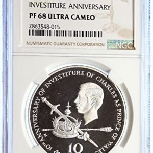 1979 1979 TURKS AND CAICOS 10Yr Prince Charles Proof A 10 Crowns PF 68 ULTRA CAMEO NGC