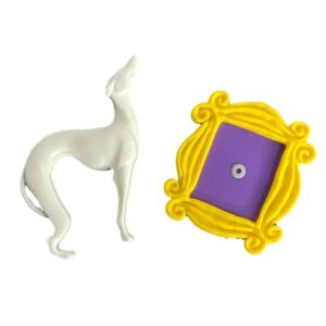 Friends Show Magnet Set/Pat the Dog/Friends Frame/Friends White Greyhound/Pop Culture Magnets/TV Show Merchandise (Set of Both)