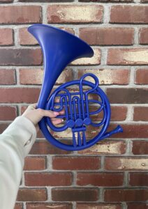 blue french horn/himym/prop replica/proposal prop/pop culture reference (16 in wall hanging)