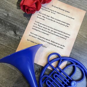 Blue French Horn/HIMYM/Prop Replica/Proposal Prop/Pop Culture Reference (16 in Wall Hanging)