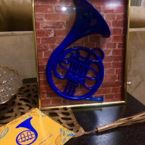 Blue French Horn/HIMYM/Prop Replica/Proposal Prop/Pop Culture Reference (16 in Wall Hanging)