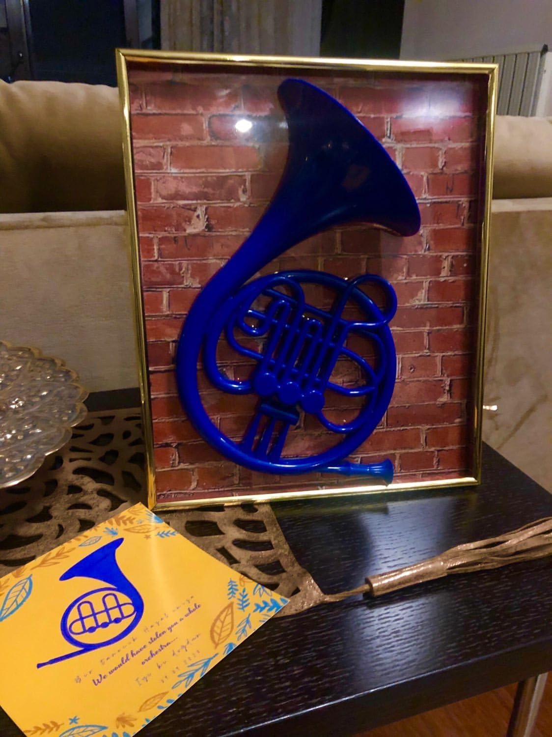 Blue French Horn/HIMYM/Prop Replica/Proposal Prop/Pop Culture Reference (16 in Wall Hanging)