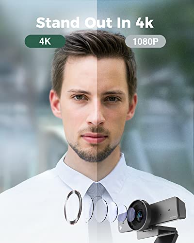 WYRESTORM 4K Webcam with AI Tracking, Auto Framing, 120° FOV, 90fps, 8X Digital Zoom, ePTZ, Dual AI Noise-canceling Mics, Conference Room Camera for Video Call, Remote Education, HD Live Streaming