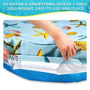 Ladadee Foldable Round Dog Swimming Pool Cover, for 48" Collapsible Outdoor Tub,PVC Coating Waterproof and UV Protection, Leakproof Washable Kiddie Pet Small Paddling Bath Accessories