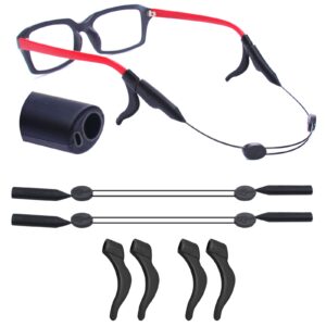 anygift glasses strap for kids 7-10 inch,2 holes eyeglasses straps & ear grips anti slip glasses ear grip for eye glass sunglasses sports(2pcs 10 inch)