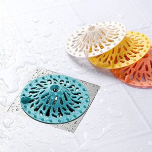 mcles 4 pack silicone drain hair catcher, kitchen sink strainer, drain protectors,hair catcher shower drain cover, bathroom shower sink stopper, drain cover hair trap, easy to install and clean