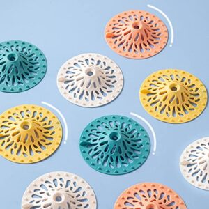 Mcles 4 Pack Silicone Drain Hair Catcher, Kitchen Sink Strainer, Drain Protectors,Hair Catcher Shower Drain Cover, Bathroom Shower Sink Stopper, Drain Cover Hair Trap, Easy to Install and Clean