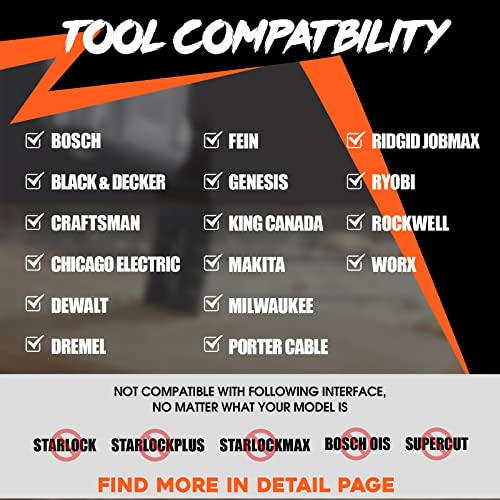 100x Oscillating Tool Blades, Royars Universal Multi Tool Blades Kits, Individual Packing Easy to Carry & Storage, 1-3/8" Fine Tooth Quick Release Wood Plastic Multitool Blades Oscillating Saw Blades