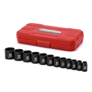 mixpower 12 pieces 3/8-inch drive shallow impact socket set, 5/16 to 1 inch, cr-v, sae, 6 point, shallow, 12 pieces 3/8" dr. socket