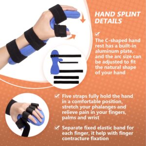 Scurnhau Resting Hand Splint, Functional Hand Brace, Wrist & Finger Night Immobilizer, Hand Support for Tendinitis, Arthritis, Carpal Tunnel Syndrome, Stroke Hand, Fit for Left and Right Hand-S/M