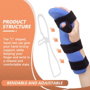 Scurnhau Resting Hand Splint, Functional Hand Brace, Wrist & Finger Night Immobilizer, Hand Support for Tendinitis, Arthritis, Carpal Tunnel Syndrome, Stroke Hand, Fit for Left and Right Hand-S/M