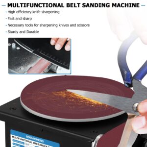 MXBAOHENG Mini Disc Sander 6-Inch Electric Mini Belt Sander 1.2-Inch by 15-Inch, Small Sanding Belt Machine for Wood Crafts Metal Stone Grinding 100W 8000RPM (Model A)