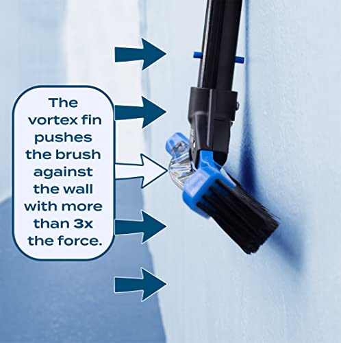 Blue Mano 20" Ultra Wide Vortex Pool Brush, Provides 3X The Force to Clean Pool Walls, Premium & Strong Brush with Curved Edges