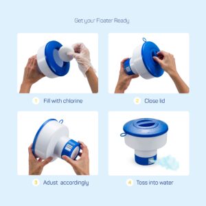 Floating Chlorine Dispenser for Spas and Personal Pools, Fits 1" Tablets - Mini Pool Chlorine Floater with Adjustable Flow Vents Balanced Chemical Dispenser [1" Tablet Capacity] 5" Diameter Floater