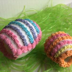 Striped Panoramic Sugar Egg, single; perfect for Easter baskets, gifts for children, centerpiece