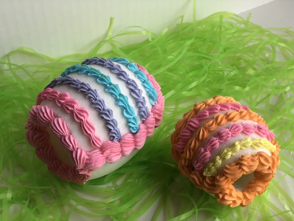 Striped Panoramic Sugar Egg, single; perfect for Easter baskets, gifts for children, centerpiece