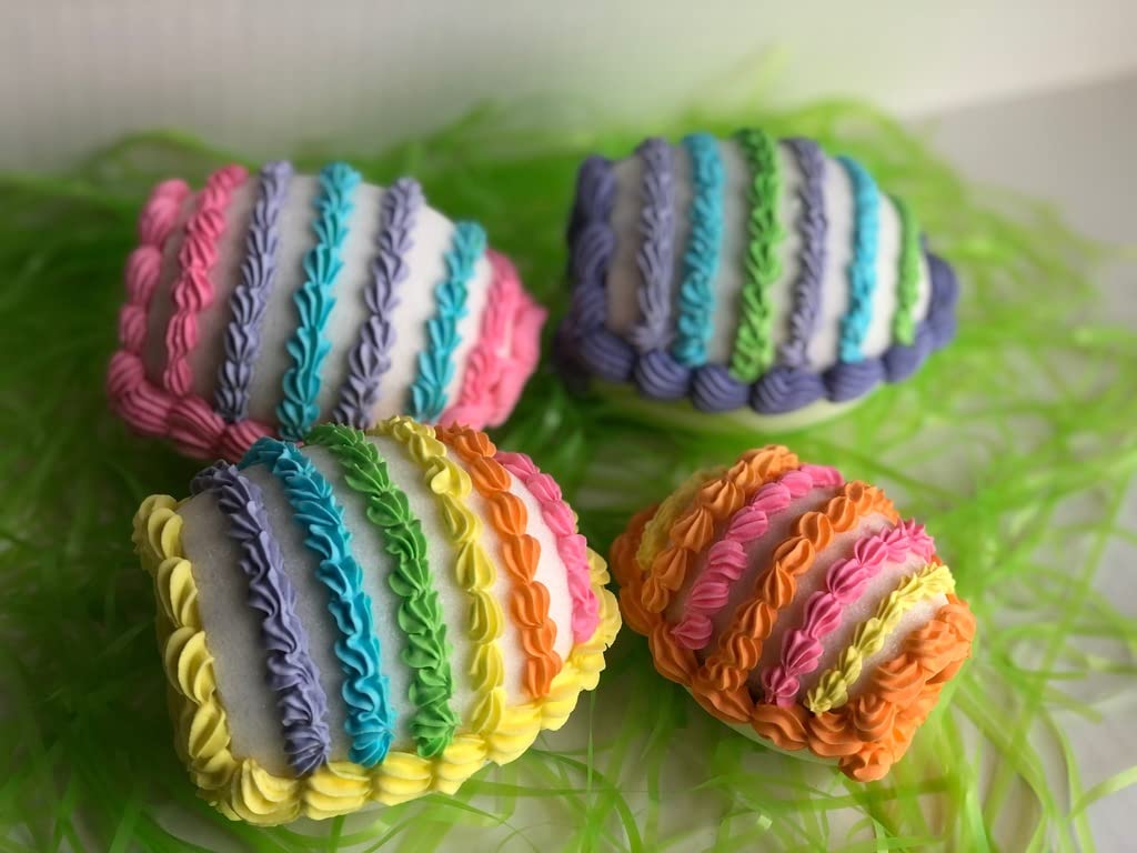 Striped Panoramic Sugar Egg, single; perfect for Easter baskets, gifts for children, centerpiece