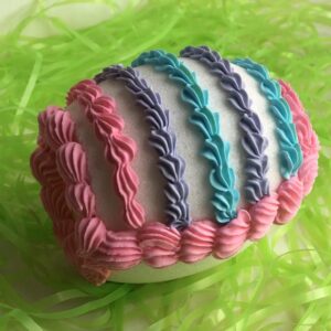 Striped Panoramic Sugar Egg, single; perfect for Easter baskets, gifts for children, centerpiece