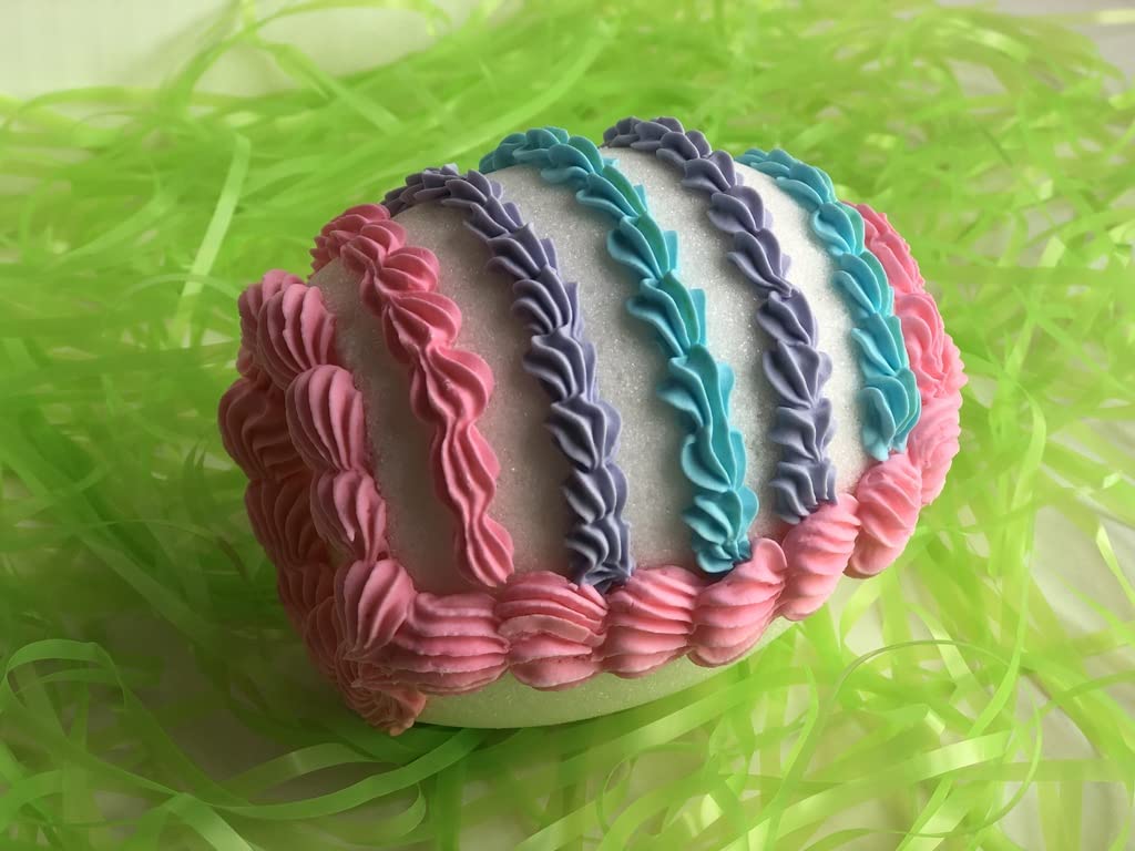 Striped Panoramic Sugar Egg, single; perfect for Easter baskets, gifts for children, centerpiece