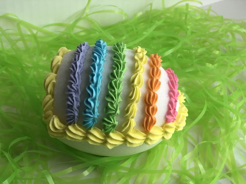 Striped Panoramic Sugar Egg, single; perfect for Easter baskets, gifts for children, centerpiece